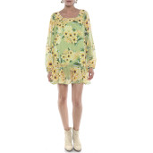 Rochie mini voal Sun Flower Bloom, maneci bufante