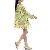Rochie mini voal Sun Flower Bloom, maneci bufante