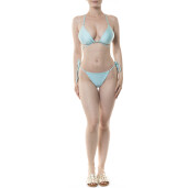 Costum baie 2 piese sutien triunghi reglabil si bikini brazilian cu snururi,Agua