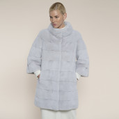 Haina blana naturala vizon, light gray, 82cm