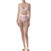 Bikini brazilian talie inalta cu banda,Paisley Cipria