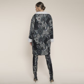 Haina piele naturala green fantasy, captuseala si revere shearling, 65cm