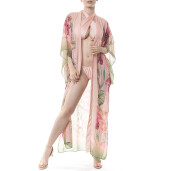 Kimono deschis lung din voal Wild Orchid