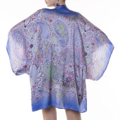 Kimono deschis scurt matase naturala 100%, Paisley Lilla