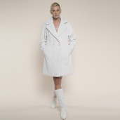 Cizme blana naturala shearling wool, off-white