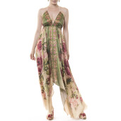 Rochie asimetrica matase naturala 100%, Secret Garden