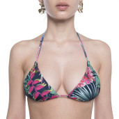 Costum baie 2 piese Jungle Vibe, sutien triunghi si slip brazilian talie joasa cu snur reglabil