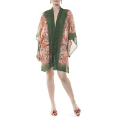 Kimono mini deschis Tropical Breeze, voal transparent