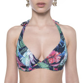Costum baie 2 piese Jungle Vibe, sutien armatura metal si slip brazilian cu sistem reglabil 