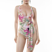 Costum baie intreg 2 piese si funda talie, Wild Orchid