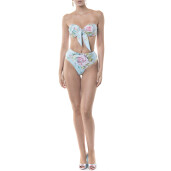 Costum baie 2 piese, sutien bralette cu fundasi bikini brazilian semitalie,Dreamy Garden