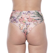 Costum baie 2 piese Tropical Breeze, bustiera volan umar si slip brazilian talie semi-inalta