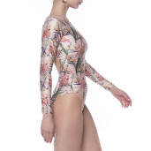 Costum plaja intreg Tropical Breeze, maneci lungi, funda spate