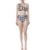 Costum baie 2 piese, bustiera capse negru si bikini brazilian capse negru, Day & Night