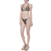 Costum baie 2 piese Wild Mood, sutien push up, slip brazilian talie joasa reglabil cu snur 2 inele