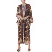 Kimono lung deschis  matase naturala 100%, Safari Vibe