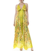 Rochie asimetrica Sun Flower Bloom, matase naturala 100%