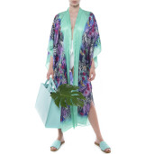 Kimono deschis, matase 100%, imprimeu Safari Vibe 