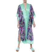 Kimono deschis, matase 100%, imprimeu Safari Vibe 