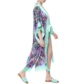 Kimono deschis, matase 100%, imprimeu Safari Vibe 