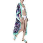 Kimono deschis, matase 100%, imprimeu Safari Vibe