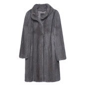 Palton blana naturala vizon, silver aurora, 95cm