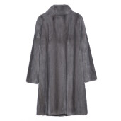 Palton blana naturala vizon, silver aurora, 95cm