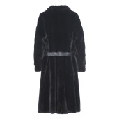 Palton blana naturala vizon, negru, 110cm