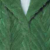 Palton blana naturala vizon, cypress green, 107cm