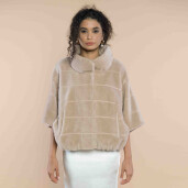 Jacheta blana naturala miel Australian tip lana, bej, 50cm