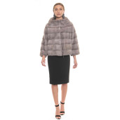 Vizon natural fur jacket, 50cm, special powdered grey color 