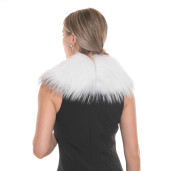 Guler de blana naturala de vulpe culoare alba