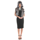 Guler de blana naturala de vulpe argintie