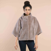 Jacheta blana miel tip lana, light purple, 50cm