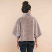 Jacheta blana miel tip lana, light purple, 50cm