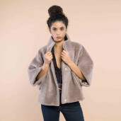 Jacheta blana miel tip lana, light purple, 50cm