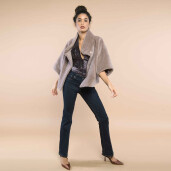 Jacheta blana miel tip lana, light purple, 50cm