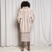 Haina blana naturala vizon, beige, 75cm