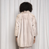 Haina blana naturala vizon, beige, 75cm