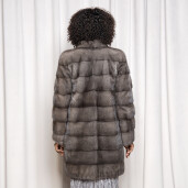 Haina blana naturala vizon, grey, 85cm