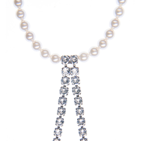 Colier Amma perle Swarovski White Pearl, cristale Swarovski