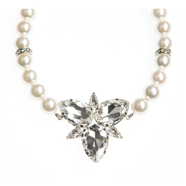 Colier Spectrum perle Swarovski White Pearl, cristale Swarovski
